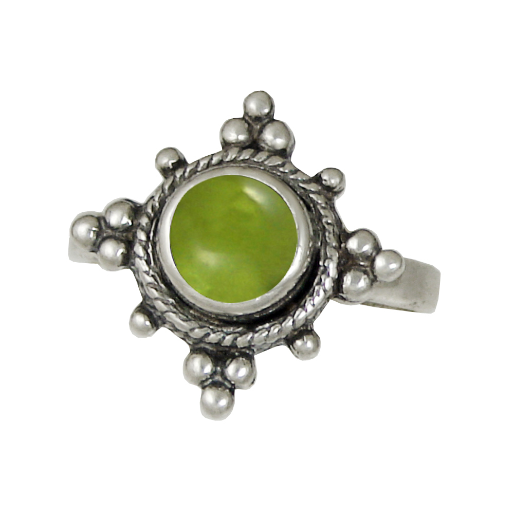 Sterling Silver Gemstone Ring With Peridot Size 9